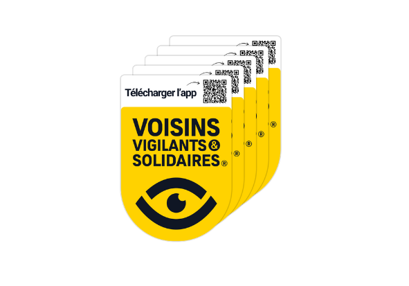 Pack de 5 autocollants Voisins Vigilants et Solidaires