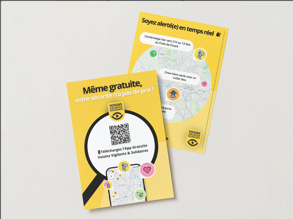 Lot de 100 flyers Voisins Vigilants et Solidaires